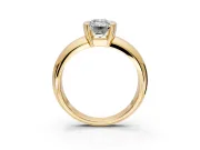 Tension Engagement Ring Setting for Emerald Cut Center with Wide Flat Band and Tension Head in Yellow Gold