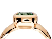 Solitaire Engagement Ring Setting for Fancy Green Cushion Cut Center with Wide Band and Bezel Head in Rose Gold