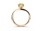 Solitaire Engagement Ring Setting for Fancy Yellow Cushion Cut Center with Fine Pave Band and Prong Head in Rose Gold