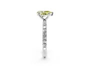 Solitaire Engagement Ring Setting for Fancy Yellow Pear-Shaped Center with Micro Pave Band and Prong Head in White Gold