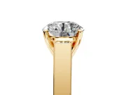 Solitaire Engagement Ring Setting for Round Cut Center with Tapered Split Shoulders and Prong Head in Yellow Gold
