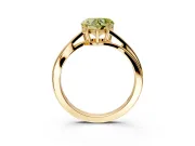 Solitaire Engagement Ring Setting for Fancy Yellow Heart-Shaped Center with Plain Bypass Twist Band and Prong Head in Yellow Gold