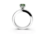 Solitaire Engagement Ring Setting for Fancy Green Cushion Cut Center with Channel-Set Accents and Prong Head in White Gold