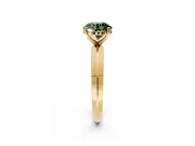 Solitaire Engagement Ring Setting for Fancy Green Round Cut Center with Wide Knife Ridge Band and Prong Head in Yellow Gold
