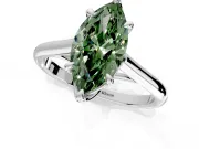 Solitaire Engagement Ring Setting for Fancy Green Marquise Center with Cathedral Band and Prong Head in Platinum