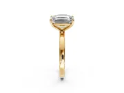 Fancy Green Cushion Cut and Emerald Cut Lab-Grown Diamond Toi et Moi Engagement Ring with Prong-Set Stones in Yellow Gold
