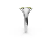Tension Engagement Ring Setting for Fancy Yellow Marquise Center with Wide Tapered Band and Tension Head in Sterling Silver