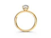 Hidden Halo Engagement Ring Setting for Marquise Center with Thin Rounded Band and Prong Head in Yellow Gold