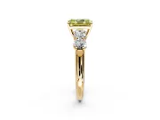 5 Stone Engagement Ring Setting for Fancy Yellow Radiant Cut Center with Graduated Accents and Prong Head in Yellow Gold
