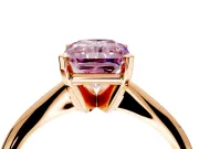 Solitaire Engagement Ring Setting for Fancy Pink Radiant Cut Center with Knife Ridge Band and Claw Prong Head in Rose Gold