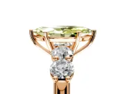 5 Stone Engagement Ring Setting for Fancy Yellow Marquise Center with Graduated Accents and Prong Head in Rose Gold