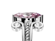 Solitaire Engagement Ring Setting for Fancy Pink Marquise Center with Twisted Band and Scroll Prong Head in Platinum
