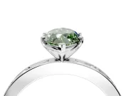 Solitaire Engagement Ring Setting for Fancy Green Marquise Center with Channel Baguette Band and Prong Head in White Gold