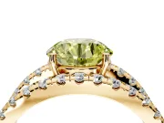 Solitaire Engagement Ring Setting for Fancy Yellow Round Cut Center with Wide-Open Split Shank and Prong Head in Yellow Gold