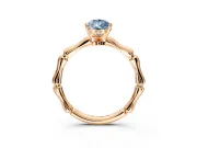 Solitaire Engagement Ring Setting for Fancy Blue Pear-Shaped Center with Bamboo Band and Prong Head in Rose Gold