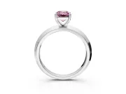 Solitaire Engagement Ring Setting for Fancy Pink Emerald Cut Center with Wide Knife Ridge Band and Prong Head in Platinum