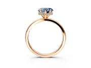 Hidden Halo Engagement Ring Setting for Fancy Blue Heart-Shaped Center with Plain Band and Tall Prong Head in Rose Gold