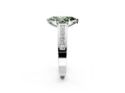 Solitaire Engagement Ring Setting for Fancy Green Marquise Center with Princess Cut Channel Band and Prong Head in Platinum