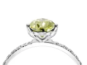 Solitaire Engagement Ring Setting for Fancy Yellow Pear-Shaped Center with Fine Pave Accents and Prong Head in Platinum
