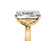Fancy Yellow Heart-Shaped and Emerald Cut Lab-Grown Diamond Toi et Moi Engagement Ring with Prong-Set Stones in Yellow Gold