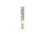 Princess Cut Lab-Grown Diamond Half Eternity Wedding Band with Shared-Prong Setting in Yellow Gold