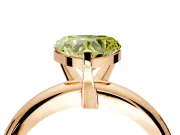 Solitaire Engagement Ring Setting for Fancy Yellow Heart-Shaped Center with Wire Band and Prong Head in Rose Gold