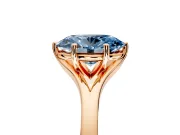 Solitaire Engagement Ring Setting for Fancy Blue Oval Center with Plain Split Shank and Prong Head in Rose Gold