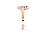 Solitaire Engagement Ring Setting for Fancy Pink Marquise Center with Tapered Split Shoulders and Prong Head in Rose Gold