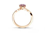 Solitaire Engagement Ring Setting for Fancy Pink Emerald Cut Center with Plain Split Shank and Prong Head in Rose Gold