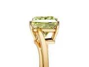 Solitaire Engagement Ring Setting for Fancy Yellow Princess Cut Center with Plain Bypass Twist Band and Prong Head in Yellow Gold