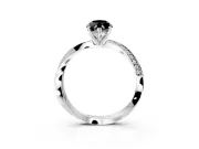 Side Accent Engagement Ring Setting for Fancy Black Marquise Center with Accent Shoulders and Prong Head in Sterling Silver