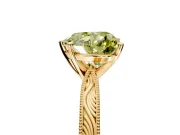 Solitaire Engagement Ring Setting for Fancy Yellow Heart-Shaped Center with Engraved Milgrain Band and Prong Head in Yellow Gold