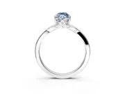 Solitaire Engagement Ring Setting for Fancy Blue Marquise Center with Plain Split Shank and Prong Head in Sterling Silver