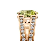 Split Shank Engagement Ring Setting for Fancy Yellow Oval Center with Pave Split Shank and Prong Head in Rose Gold