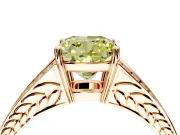Split Shank Engagement Ring Setting for Fancy Yellow Cushion Cut Center with Pave Split Shank and Prong Head in Rose Gold