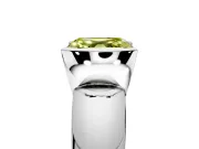 Tension Engagement Ring Setting for Fancy Yellow Asscher Cut Center with Wide Flat Band and Tension Head in Sterling Silver