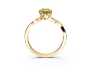 Solitaire Engagement Ring Setting for Fancy Yellow Emerald Cut Center with Plain Split Shank and Prong Head in Yellow Gold