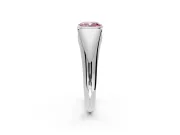 Tension Engagement Ring Setting for Fancy Pink Cushion Cut Center with Wide Tapered Band and Tension Head in White Gold