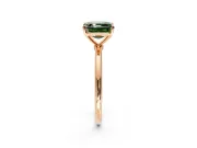 Solitaire Engagement Ring Setting for Fancy Green Asscher Cut Center with Straight Thin Band and Prong Head in Rose Gold