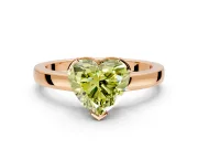 Solitaire Engagement Ring Setting for Fancy Yellow Heart-Shaped Center with Plain Band and Flat Tab Prong Head in Rose Gold