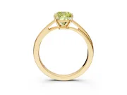 Solitaire Engagement Ring Setting for Fancy Yellow Cushion Cut Center with Plain Bypass Twist Band and Prong Head in Yellow Gold