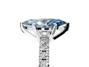 Solitaire Engagement Ring Setting for Fancy Blue Marquise Center with Large Accents and Prong Head in Platinum