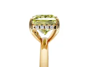 Solitaire Engagement Ring Setting for Fancy Yellow Princess Cut Center with Fine Wire Band and Prong Head in Yellow Gold