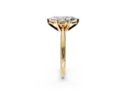 Solitaire Engagement Ring Setting for Marquise Center with Knife Ridge Band and Claw Prong Head in Yellow Gold