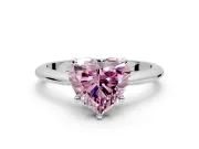 Solitaire Engagement Ring Setting for Fancy Pink Heart-Shaped Center with Knife Ridge Band and Claw Prong Head in Platinum