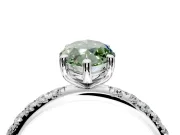 Solitaire Engagement Ring Setting for Fancy Green Marquise Center with Micro Pave Band and Prong Head in Platinum