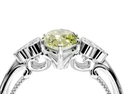 Cluster Engagement Ring Setting for Fancy Yellow Marquise Center with Bezel Accent Clusters and Prong Head in Sterling Silver