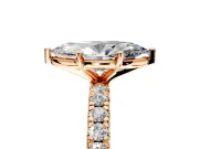Solitaire Engagement Ring Setting for Marquise Center with Shared-Prong Accents and Prong Head in Rose Gold