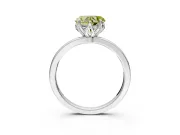 Solitaire Engagement Ring Setting for Fancy Yellow Heart-Shaped Center with Thin Rounded Plain Band and Prong Head in Sterling Silver