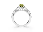 Floral Engagement Ring Setting for Fancy Yellow Radiant Cut Center with Four Accent Clusters and Prong Head in Platinum